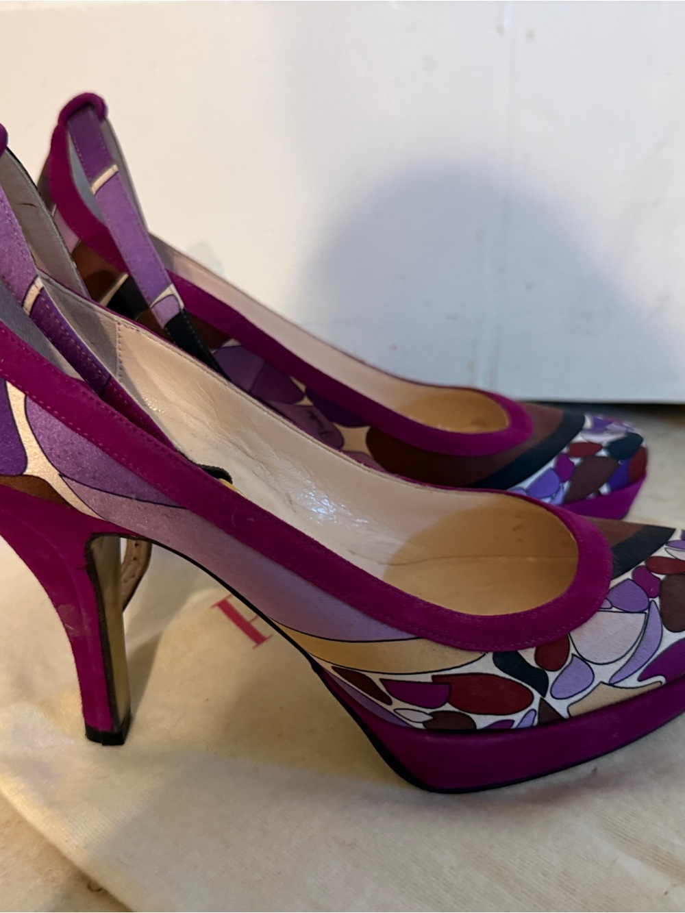 Emilio Pucci Fuchsia and Multicolor Patterned High Heel Pumps NEW with dust bag.